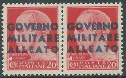 1943 OCCUPAZIONE ANGLO AMERICANA NAPOLI 20 CENT COPPIA MNH ** - UR44-7 - Britisch-am. Bes. Neapel