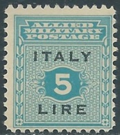 1943 OCCUPAZIONE ANGLO AMERICANA SICILIA 5 LIRE MNH ** - UR43-4 - Anglo-american Occ.: Sicily