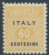 1943 OCCUPAZIONE ANGLO AMERICANA SICILIA 60 CENT MNH ** - UR43-4 - Ocu. Anglo-Americana: Sicilia