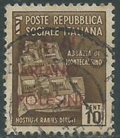 1945 EMISSIONI CLN ARIANO POLESINE USATO MONUMENTI DISTRUTTI 10 CENT - UR41-2 - Nationales Befreiungskomitee