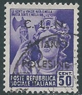 1945 EMISSIONI CLN ARIANO POLESINE USATO MONUMENTI DISTRUTTI 50 CENT - UR41-2 - Centraal Comité Van Het Nationaal Verzet (CLN)