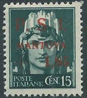 1945 EMISSIONI CLN MANTOVA 1,85 LIRE VARIETà NO PUNTO DOPO S MNH ** - UR45-2 - Nationales Befreiungskomitee