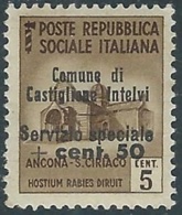 1945 EMISSIONI LOCALI CASTIGLIONE D'INTELVI 50 SU 5 CENT MH * - UR43-2 - Lokale/autonome Uitgaven