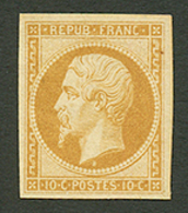 10C PRESIDENCE REIMPRESSION (n°9e) Neuf *. Cote 750€. Certificat SCHELLER. TTB. - 1852 Louis-Napoléon