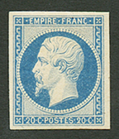 20c EMPIRE (n°14A) TTB Margé Neuf *. Cote 450€. Signé SCHELLER. Trés Frais. Superbe. - 1853-1860 Napoleon III