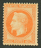 40c Lauré (n°31) Neuf *. Cote 1900€. Signé SCHELLER. TB. - 1863-1870 Napoleon III Gelauwerd