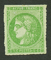 5c BORDEAUX Perçé En Ligne Neuf *. Signé BRUN. TB. - 1870 Emisión De Bordeaux