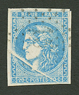 20c BORDEAUX (n°46) Variété Spectaculaire D' Impression. TB. - 1870 Emisión De Bordeaux