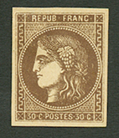 30c BORDEAUX (n°47) Neuf *. Trés Frais. Signé CALVES & Octave ROUMET. TTB. - 1870 Emissione Di Bordeaux