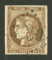 30c BORDEAUX N°47 Obl. Signé BRUN. Cote 250€. TTB. - 1870 Bordeaux Printing
