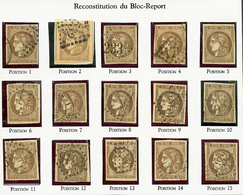 30c BORDEAUX (n°47) Reconstitution Du BLOC REPORT De 15 Timbres. 5 Timbres Avec Léger Pelurage Les Autres TB. Cote 5000€ - 1870 Emisión De Bordeaux