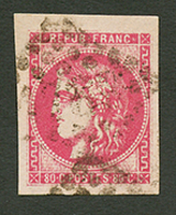 80c BORDEAUX (n°49) Obl. Grandes Marges. Signé SCHELLER. Superbe. - 1870 Emisión De Bordeaux
