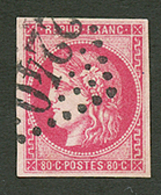 80c BORDEAUX (n°49) Rose Fonçé Obl. GC 2240. Signé SCHELLER. Superbe. - 1870 Emissione Di Bordeaux