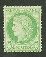 5c CERES (n°53) Neuf * Quasiment **. Cote 300€. Signé SCHELLER. Trés Frais. Superbe. - 1871-1875 Ceres