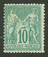 10c SAGE (n°76) Neuf *. Cote 1400€. Signé BRUN. TB. - 1876-1898 Sage (Tipo II)