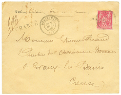 MERINCHAL - CREUSE : 1898 50c SAGE Obl. T.24 MERINCHAL + "VD=200F" Sur Enveloppe CHARGEE. Superbe. - Altri & Non Classificati