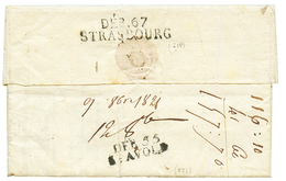 1821 Double DEBOUSES DEB. 55 ST AVOLD + DEB. 67 STRASBOURG Sur Lettre Avec Texte De PEZENAS. RARE. TTB. - Other & Unclassified