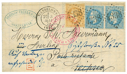 1870 10c(n°28) + Paire 20c (n°29) Obl. GC 4388 + T.17 WASSELONNE Sur Lettre Pour L' ALLEMAGNE. TTB. - Sonstige & Ohne Zuordnung