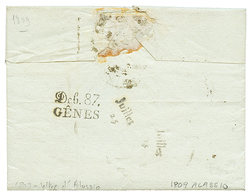 1809 Rare Cachet Deb.87 GÊNES + 108 ALASSIO Sur Lettre Avec Texte Daté ALASSIO Pour SAVONE. TTB. - 1792-1815: Conquered Departments