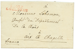 An 13 P.103.P GUELDRES Rouge Sur Lettre Avec Texte Daté "BIRTEN" Pour AIX LA CHAPELLE. - 1792-1815 : Departamentos Conquistados