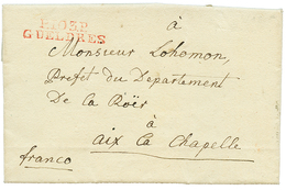 An 13 P.103.P GUELDRES Rouge Sur Lettre Avec Texte Daté "BIRTEN" Pour AIX LA CHAPELLE. - 1792-1815: Conquered Departments