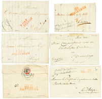 6 Lettres Avec Texte Datés : DEB. 118 AMSTERDAM + 48 CHERBOURG , P.118.P AMSTERDAM(x2), P.P ROTTERDAM (gratté), FRANCHIS - 1792-1815: Conquered Departments