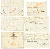 6 Lettres Avec Texte Datés : DEB. 118 AMSTERDAM + 48 CHERBOURG , P.118.P AMSTERDAM(x2), P.P ROTTERDAM (gratté), FRANCHIS - 1792-1815: Dipartimenti Conquistati