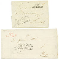 1811/13 2 Lettres Avec 124 AURICH En Noir Et En Rouge + Marque De Franchises. TB. - 1792-1815 : Departamentos Conquistados