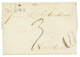 1812 124 ESENS Sur Lettre Pour NORDEN. TB. - 1792-1815: Veroverde Departementen