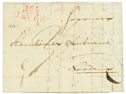 1813 124 JEVER En Rouge Sur Lettre Pour NORDEN. Superbe. - 1792-1815: Départements Conquis