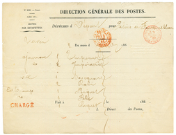 PALAIS DE FONTAINEBLEAU : 1862 Document Imprimé DIRECTION GENERALE DES POSTES Pour Le PALAIS De FONTAINEBLEAU Avec Cache - Marques D'entrées