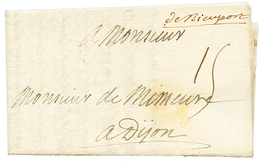 "Camp De NIEWPORT ( BELGIQUE )" : 1706 "DE NIEWPORT" Manuscrit (rare) + Taxe 15 Sur Lettre De Militaire Avec Texte Daté  - Legerstempels (voor 1900)