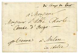 "CAMP De PEST (HONGRIE)" : 1771 "Du CAMP De PEST Manuscrit+ "P. VIENNE" Sur Lettre Avec Texte Daté "CAMPO DI PEST" Pour  - Armeestempel (vor 1900)