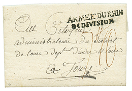 An 4 ARMEE DU RHIN / 8e DIVISION Sur Lettre Avec Texte Daté "HINGSVILLER" Pour La FRANCE. TTB. - Army Postmarks (before 1900)