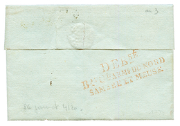 ARMEE DU NORD - DEBOURSE : An 3 Trés Rare Cachet DEBsé/ Bau Gl ARMs DU NORD/ SAMBRE ET MEUSE En Rouge Au Verso D' Une Le - Army Postmarks (before 1900)