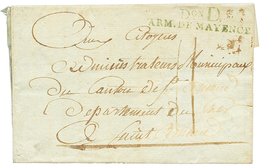 An 7 Don D ARM. DE MAYENCE En Vert Sur Lettre Avec Texte De COBLENTZ. Superbe. - Army Postmarks (before 1900)