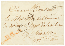 "6e CORPS" : 1808 N°19 GRANDE ARMEE Rouge Sur Lettre Avec Texte Daté "TRAKENBERG" Pour CHERASCO. TB. - Army Postmarks (before 1900)