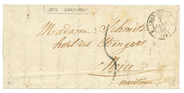 GUERRE CRIMEE - GALLIPOLI Via DRAGUIGNAN : 1856 T.15 MARSEILLE + Taxe 5 Sur Lettre Avec Texte Daté "DEVANT GALLIPOLI" Po - Sellos De La Armada (antes De 1900)