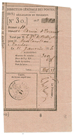 1856 ARMEE D' ORIENT Bau H Sur RECEPISSE De MANDAT (300F) En Provenance Du Bureau H De L' ARMEE D' ORIENT. Rare. Superbe - Army Postmarks (before 1900)