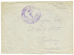 "SALONIQUE - NAVIRE HOPITAL" : MARINE FRANCAISE SERVICE A LA MER + "C.M" Sur Enveloppe Pour SYDNEY AUSTRALIE. Verso, NAV - Army Postmarks (before 1900)