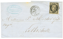 1850 20c Noir(n°3) TB Margé Obl. Grille + T.15 ROCHEFORT-S-MER Sur Lettre Pour LA ROCHELLE. TTB. - 1849-1850 Cérès