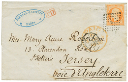 1856 40c(n°16) TB Margé Sur Lettre De PARIS Pour JERSEY. TTB. - 1853-1860 Napoleon III