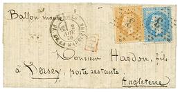 "BALLON MONTE Pour JERSEY" : 10c+ 20c(pd) Obl. Etoile + PARIS 2 Nov 70 Sur Lettre Pour JERSEY. Verso, Arrivée JERSEY 8 N - War 1870