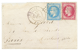 BOULE DE MOULINS : 20c (n°29) + 80c EMPIRE(n°32) Obl. GC + LE HAVRE 31 DEC 70 Sur Env. Avec Texte Pour PARIS. Verso, Cac - War 1870