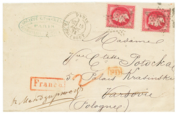 "Affrt à 1F60c" : 1871 80c EMPIRE (n°32)x2 Sur Lettre De PARIS Pour VARSOVIE (POLOGNE). Superbe. - 1849-1876: Classic Period