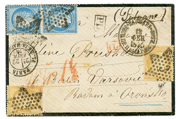 "Affrt à 80c" : 1873 CERES 15c(x2) + 25c (x2) Sur Lettre De PARIS + Wfr.1 1/2 Rouge Pour VARSOVIE (POLOGNE). TTB. - 1849-1876: Classic Period