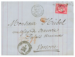 "Affrt à 80c" : 1874 80c CERES Sur Lettre De PARIS Pour VARSOVIE (POLOGNE). Superbe. - 1849-1876: Classic Period