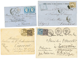 1874/97 Lot De 4 Lettres Pour La POLOGNE. TTB. - 1849-1876: Classic Period