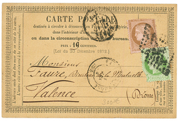 1874 CERES 10c Entailles Linéaires + 5c Obl. GC Sur CARTE PRECURSEUR Avec Publicité Imprimée Au Verso (TORD BOYAUX, BELL - 1871-1875 Ceres