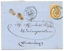 1873 40c SIEGE (n°38) Obl. Bureau De PASSE 1307 + T.24 DIJON Sur Lettre Pour WEINGARTEN (WURTEMBERG). TTB. - 1871-1875 Ceres